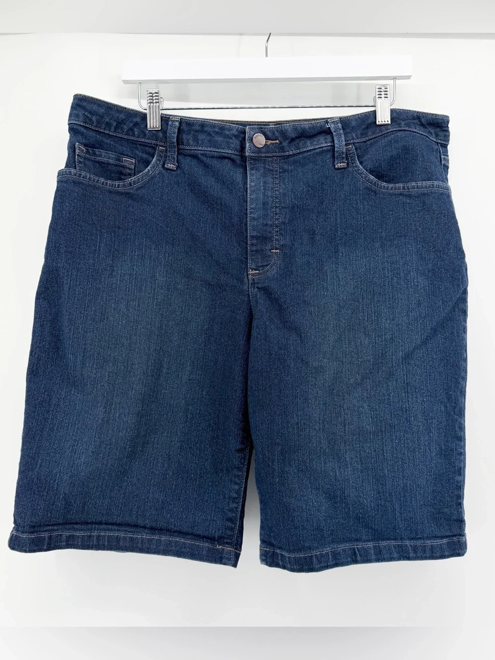 Riders by Lee Size 18M Mid Rise Bermuda Stretch Denim Jean Shorts Blue